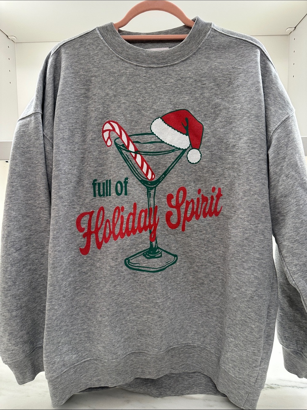Pink Lily small grey Holiday Spirit Graphic Sweatshirt.  Like new